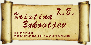 Kristina Bakovljev vizit kartica